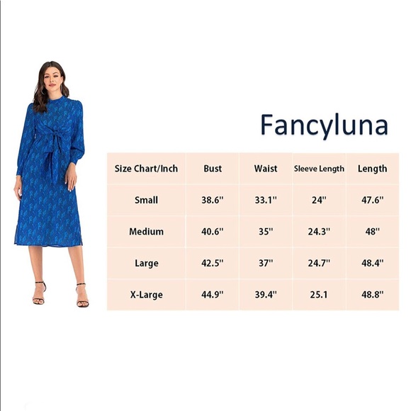 Mock neck Midi Tie Waist Dress - Picture 7 of 7